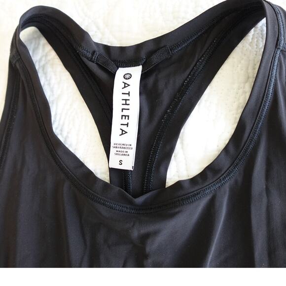Athleta Black Racer Back Tank top and a Lululemon Gray/Brown Crop T shirt top - Picture 3 of 12